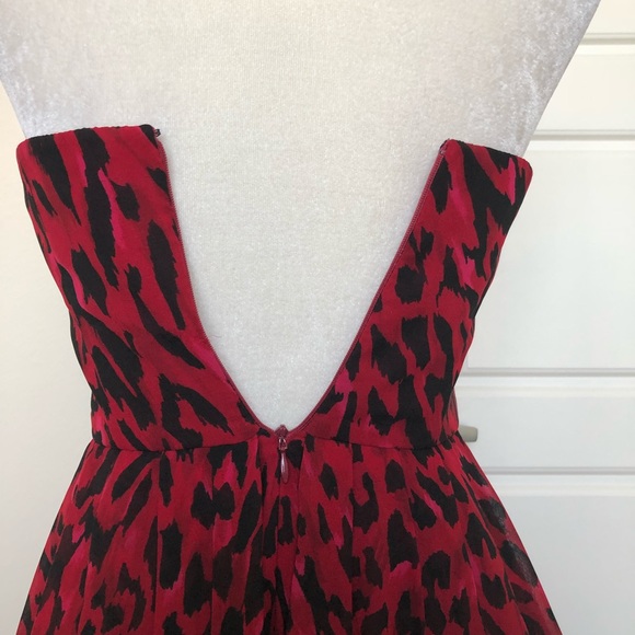 WHBM Red Sleeveless Cheetah Print Dress Size 00 - Picture 5 of 8